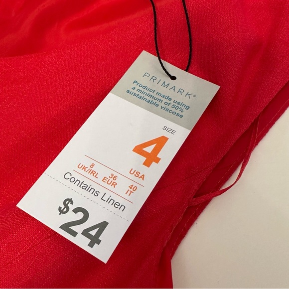 NWT Primark Linen Shorts set vest shirt Red Sleeveless - Picture 11 of 12